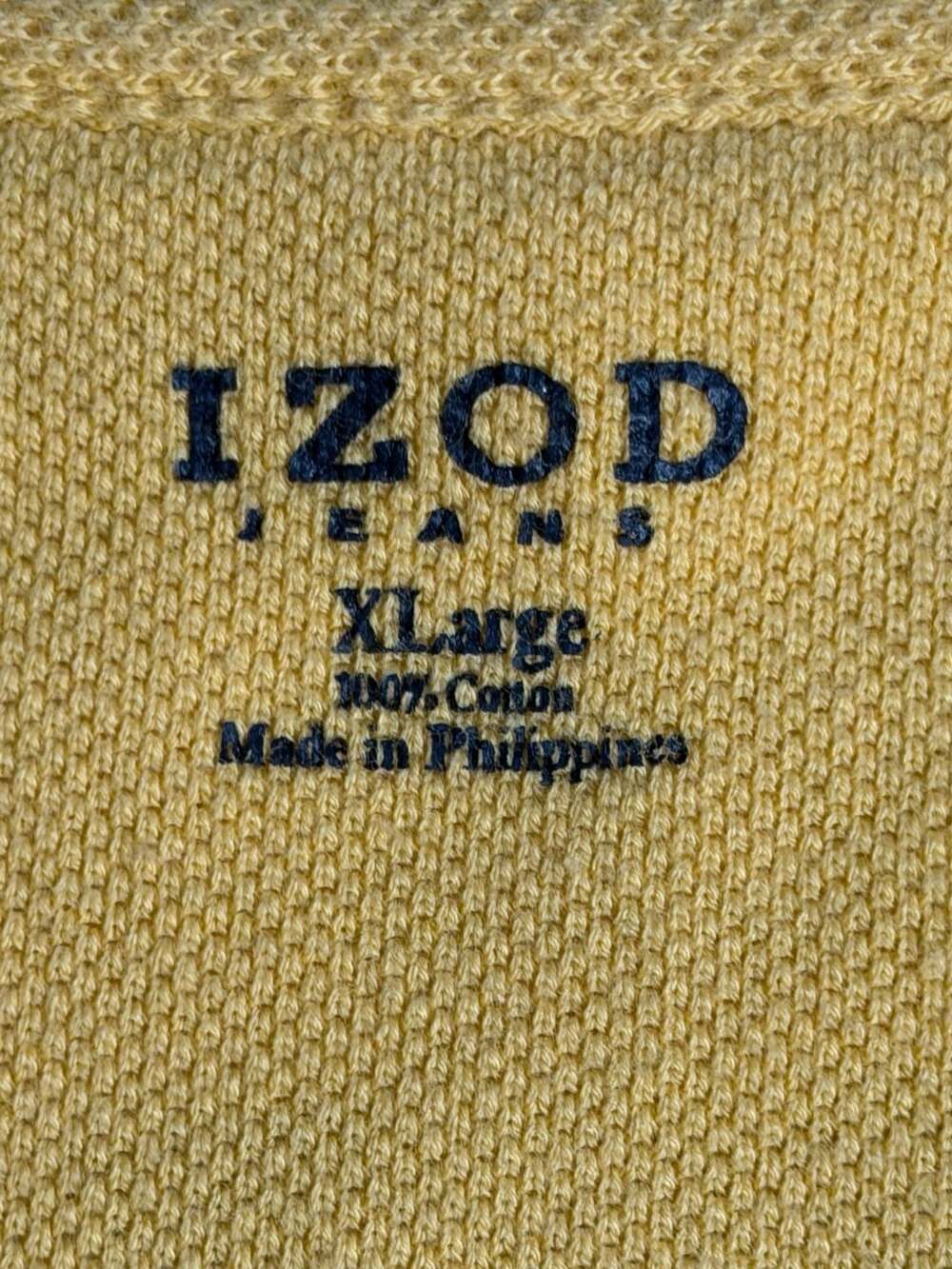 IZOD Jeans Men's XL Yellow and Gray Striped Long Sleeve Polo Sweater - Picture 6 of 6